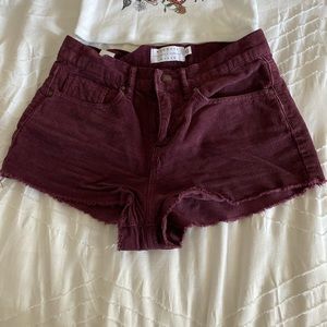 Kendall and Kylie Maroon Corduroy Shorts size 25